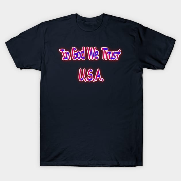 In God We Trust U.S.A. Red White & Blue T-Shirt by Creative Creation